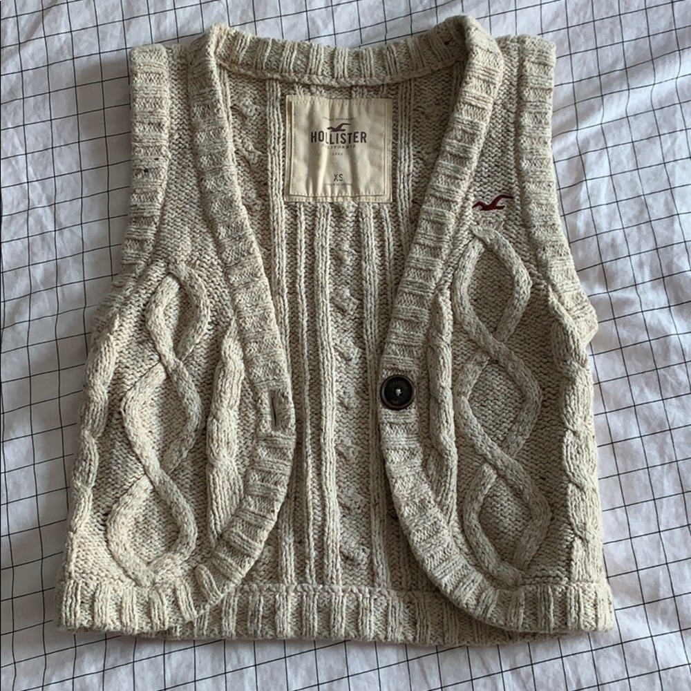 tan knit vest xs